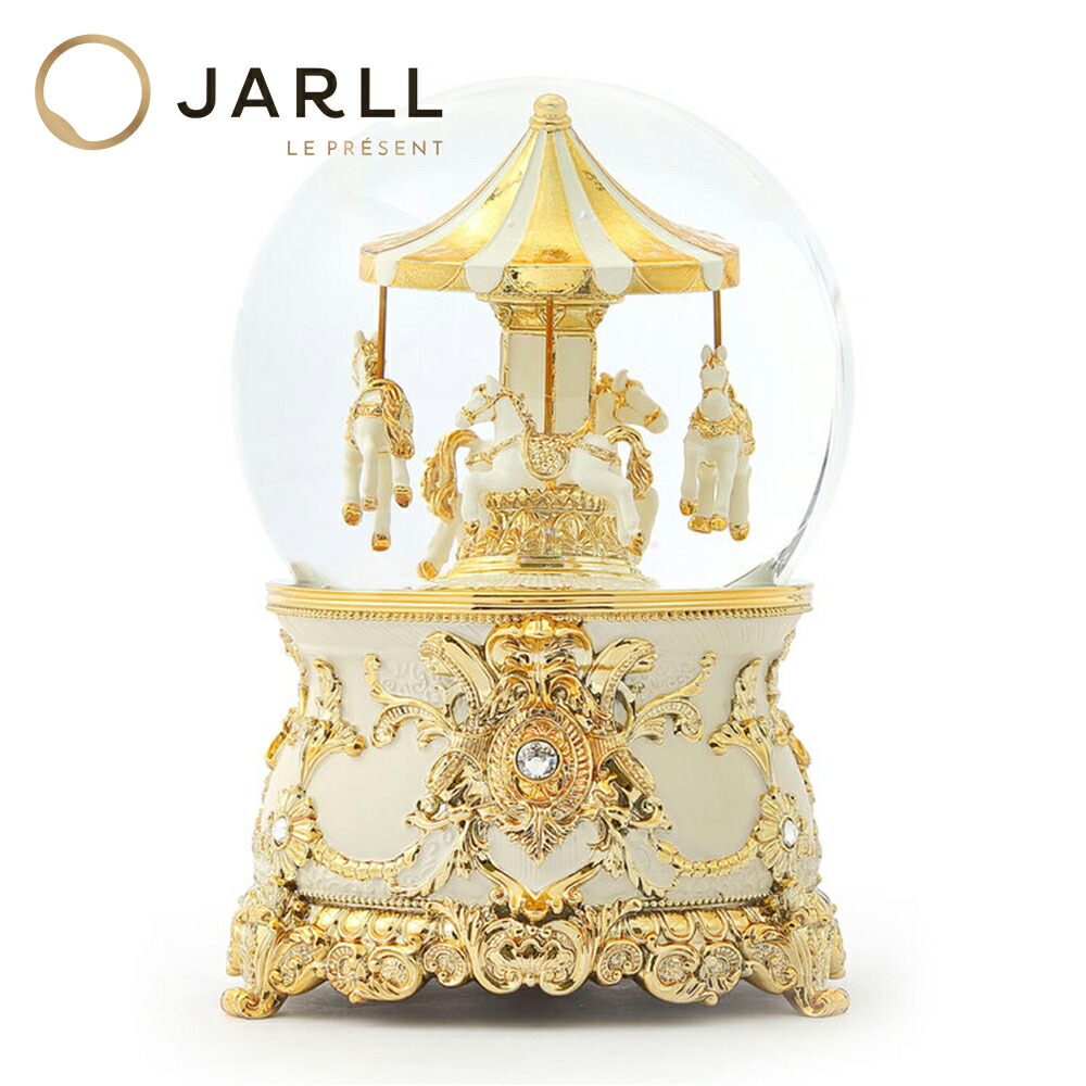 【SS大売り出し★ Ｐ10倍】【JARLL】スノードーム クリスマス メリーゴーランド オルゴール (渦巻きばね式) 回転させる式 スノーグローブ 飾りつけ 差し上げ物 飾りつけ GG-54064 5535