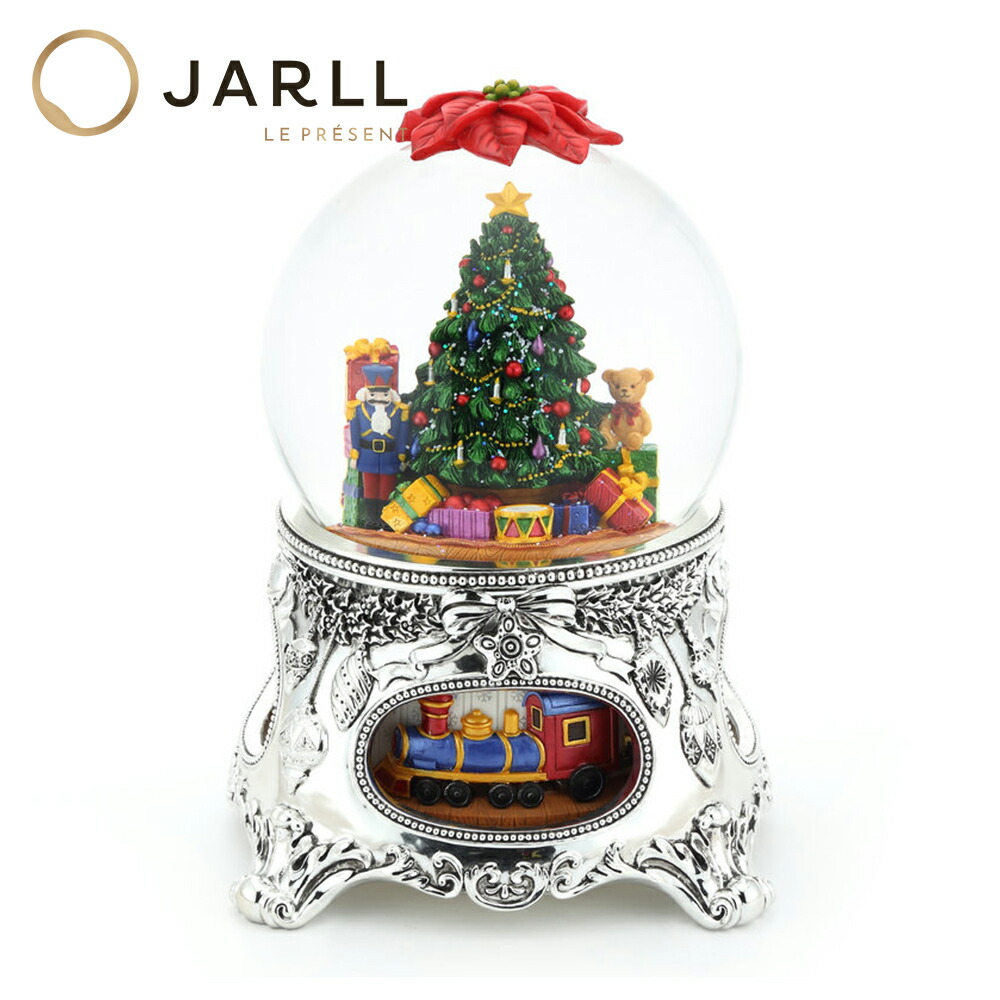 【SS大売り出し★ Ｐ10倍】【JARLL】スノードーム クリスマス 天然木 オルゴール (渦巻きばね式) 回転させる式 スノーグローブ 照度 飾りつけ 差し上げ物 飾りつけ GG-56055 5695