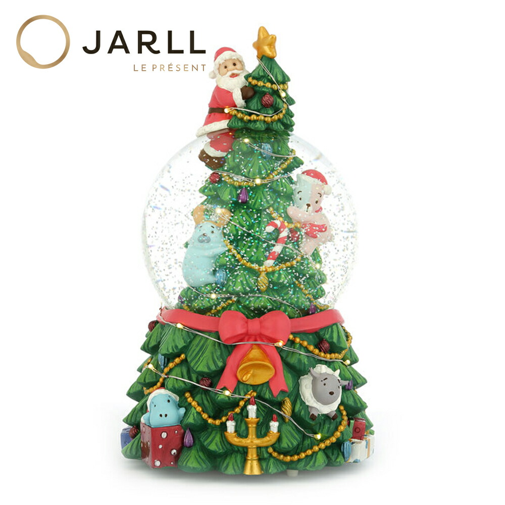 【SS大売り出し★ Ｐ10倍】【JARLL 】スノードーム クリスマス オルゴール (渦巻きばね式) 7色点火装置(単三独居室) 回転させる式 スノーグローブ 照度 飾りつけ 差し上げ物 飾りつけ KD2002 6059
