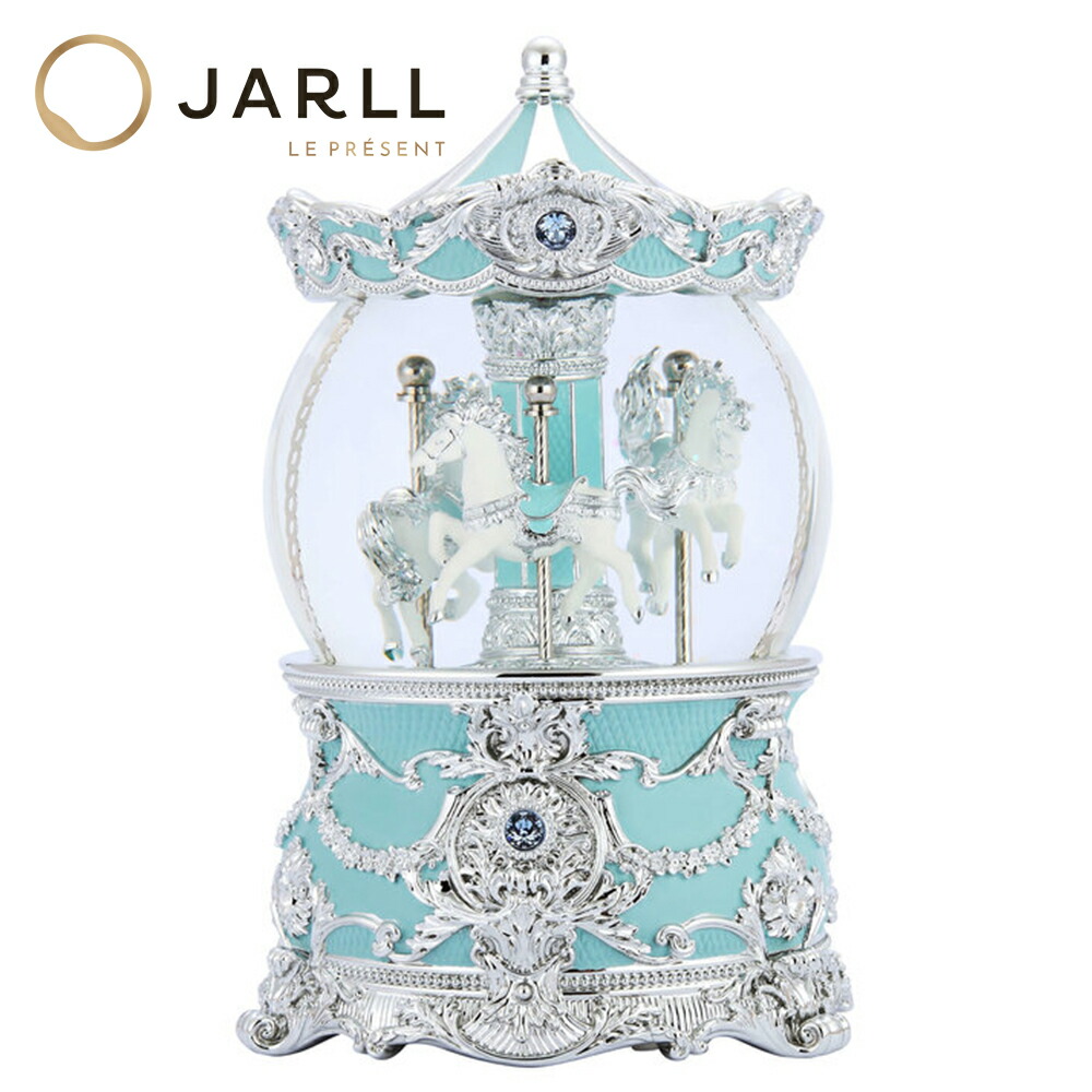 【SS大売り出し★ Ｐ10倍】【JARLL】スノードーム メリーゴーランド オルゴール (渦巻きばね式) 回転させる式 白馬 スノーグローブ 照度 飾りつけ 差し上げ物 飾りつけ 点火装置青碧PA19086 5659