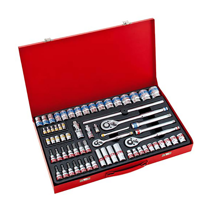 SK11 ソケットレンチセット 65pcs 工具 ハンドツール セット レンチ ソケット 整備 車 自動車 DIY 配管 バイク タイヤ交換 ボルト締め 組立 メンテナンス｜ツールパワー　店