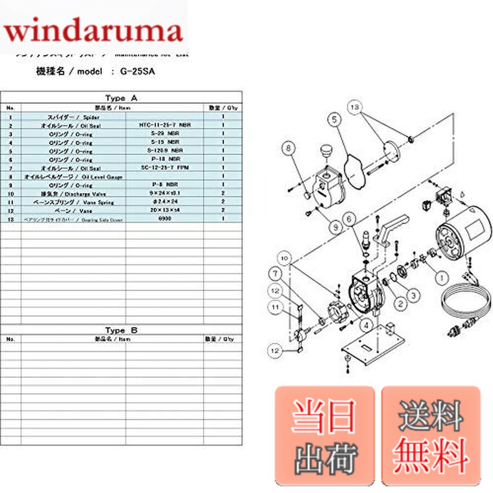 【貨物輸送無料】ULVAC G-25SA用検査と修理一揃いの道具 G-25SA