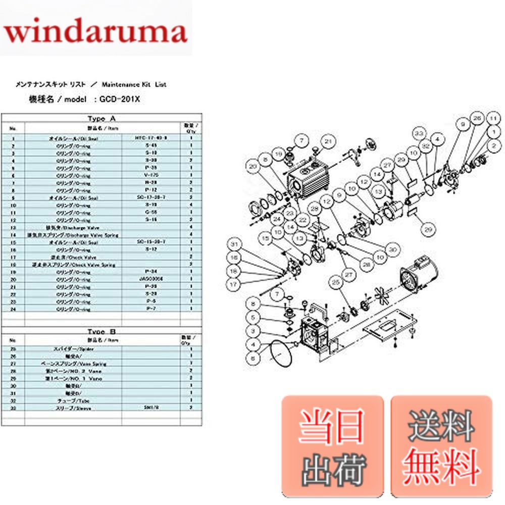 【貨物輸送無料】ULVAC GCD-201X用検査と修理一揃いの道具A GCD-201X