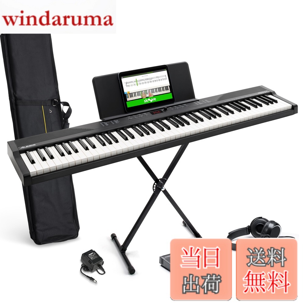 【送料無料】Alesis 電子ピアノ 88鍵盤 Recital Play & Recital Black 色：アクセサリー付属、ブラック、サイズ：アクセサリー付属