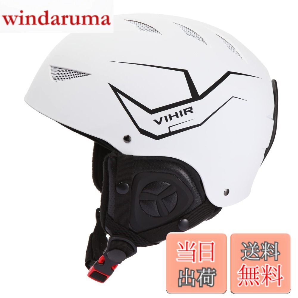 【送料無料】Vihir スキーヘルメット調整可能 通気口、ゴーグルとオーディオ互換、取り外し可能なライナーとイヤーパッド、男性、女性、若者向けのスノーボードヘルメット