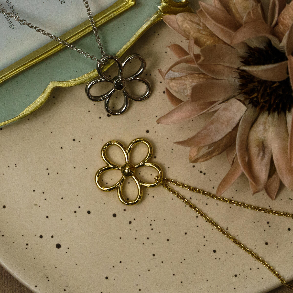 【楽天市場】サージカルステンレス ネックレス つけっぱなし 金属アレルギー対応 フラワー：caster jewelry