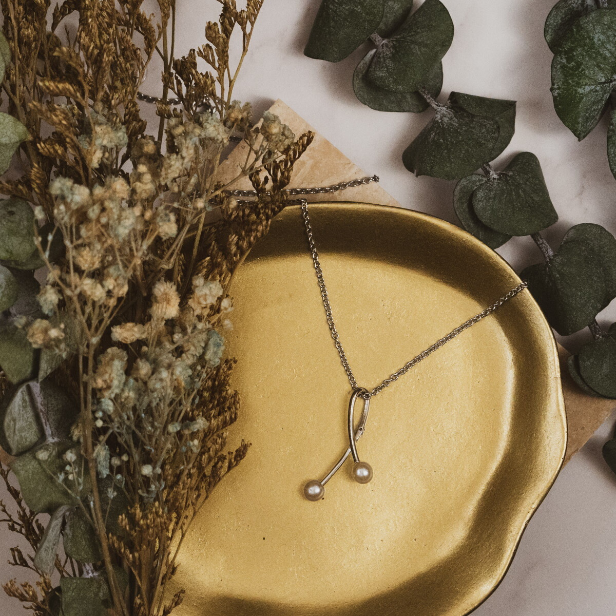 【楽天市場】サージカルステンレス ネックレス つけっぱなし 金属アレルギー対応 ツイン パール ジルコニア CZ：caster jewelry