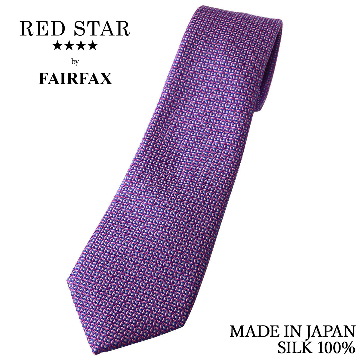 フェアファクス FAIRFAX ネクタイ マイクロ小紋柄 ピンク イタリア生地 シルク100% 日本製 ハンドメイド メンズ 10,153円