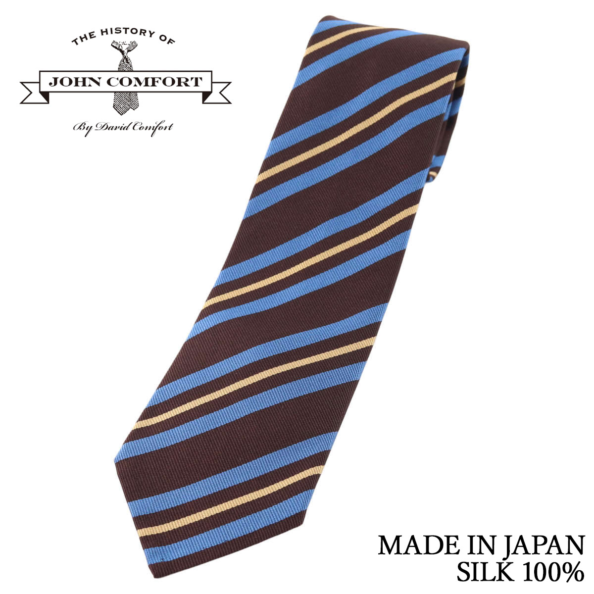 新品　ジョンコンフォート　ネクタイ　ネイビー セール】JOHN COMFORT / ジャカード シルク ペイズリー ネクタイ