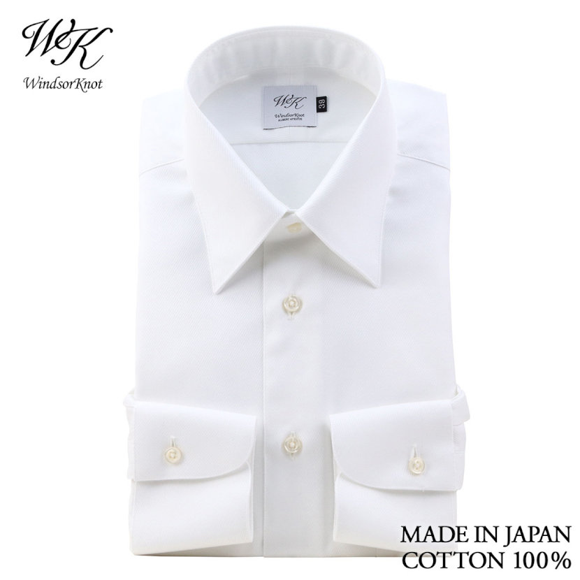 2021公式店舗 ウィンザーノット WindsorKnot レギュラーカラー 白無地