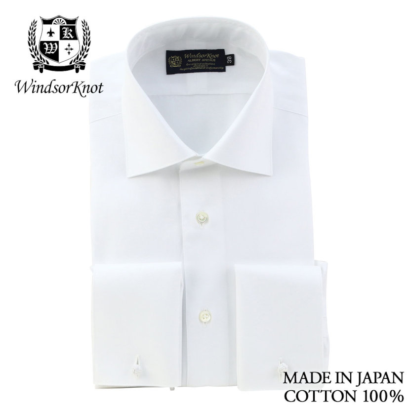 送料無料 ウィンザーノット Windsorknot ワイドカラー ダブルカフス 白無地 マイクロツイル イージーケア 綿100 日本製 スリム 長袖 ドレスシャツ 結婚式 メンズ ブランド おすすめ ネクタイ おしゃれ 日本 高級 男性 ワイシャツ Yシャツ ドレッシー エレガント Novix Com