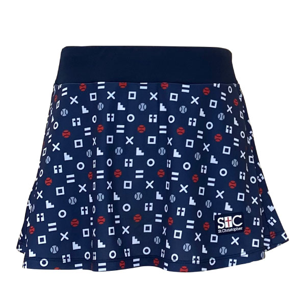 【SALE】仙クリストファー チックタックトーフレアゲームスコート （ STC-BEW6522-NV ）[ St.Christopher SK レディース ]25FW