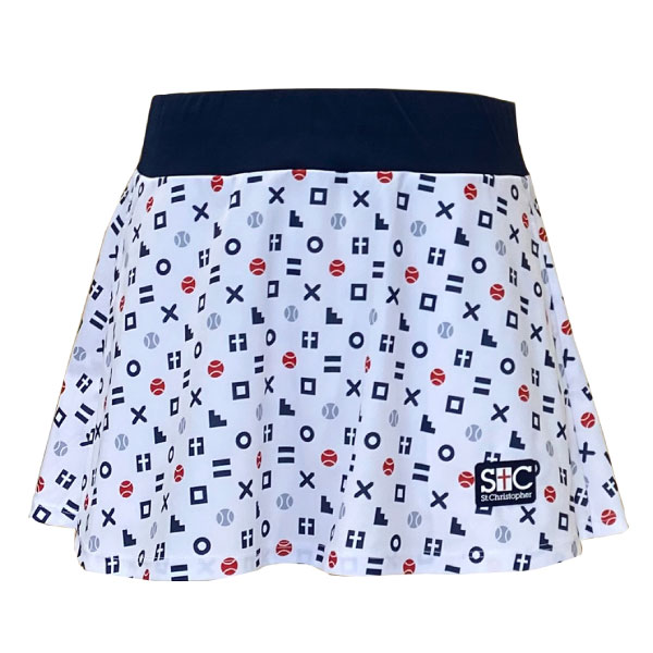 【SALE】仙クリストファー チックタックトーフレアゲームスコート （ STC-BEW6522-OWH ）[ St.Christopher SK レディース ]25FW