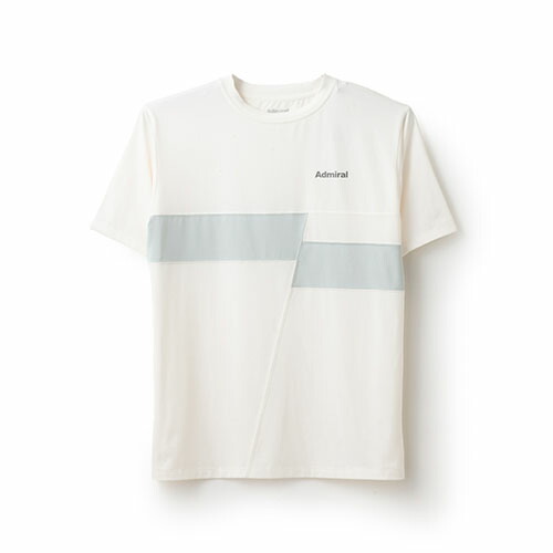 新品　Admiral ホワイト Tシャツ Mサイズ アドミラル ゴルフ モックネックシャツ Admiral GOLF FLAG MESH