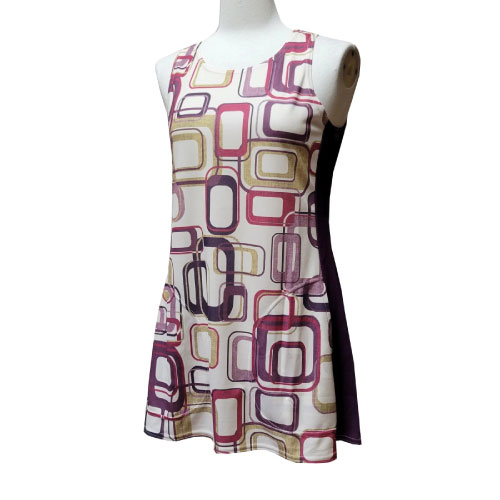 【SALE】ルフ 幾何学学柄ノースリーブ上衣 （ 338OP-PU ）[ Loeuf LS レディース ]24FW【製造業者取寄せ商いもの】