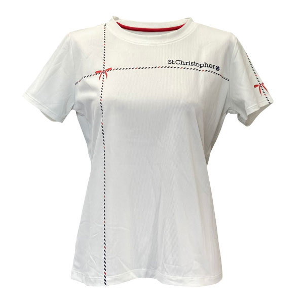 仙クリストファー リボンテープシャツ  （ STC-BFW2081-WH ）[ St.Christopher LS レディース ]26SS