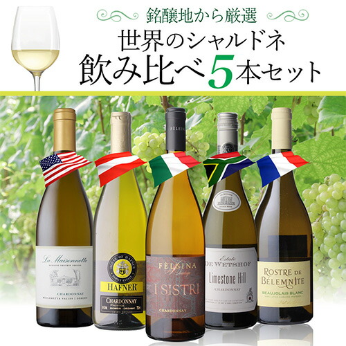 【30%OFF 12/7まで】ワインセット 世界のシャルドネ 飲み比べ 5本セット9弾 浜運A【送料無料】