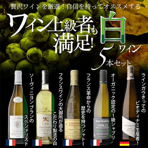 mnk　ワイン5本セット 40％OFF 7/25まで】ワインセット ワイン上級者も満足！ 白ワイン