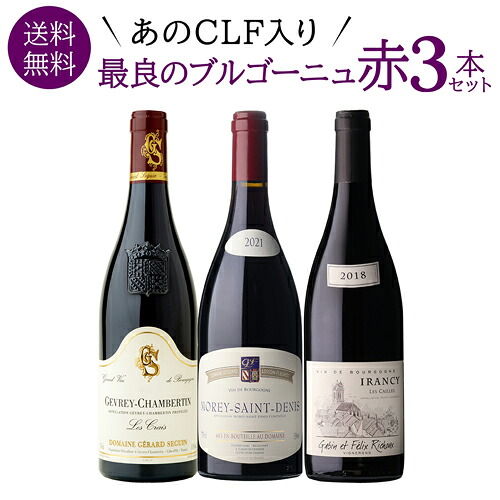 【1本あたり9,900円(税込) 送料無料 】 あのCLF入り 最良ブルゴーニュ 赤ワイン 3本セット 5弾 750ml 3本入 フランス ピノ ノワール ジュヴレ シャンベルタン イランシー ワインセット 浜運A