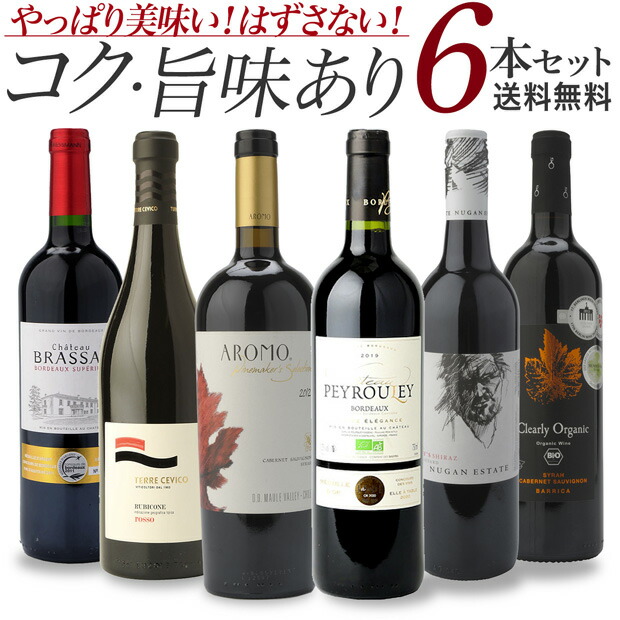 スペイン チリ 中重口ー重口 コク 旨味あり赤ワイン6本セット フランス 送料無料 イタリア 飲み比べセット 美味しかったネと言ってもらえるはずさない コクあり旨味ありの赤ワイン6本セット ワインセット クール代金別途 一部内容が変更になることがあります