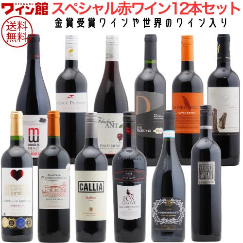 【送料無料】＜第86弾＞スペシャル赤ワイン12本セット（赤12本） フランス　イタリア　スペイン　 チリ　オーストラリア　アルゼンチン　ハンガリー　ステイホーム　宅飲み　お得　コスパ