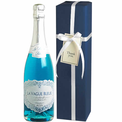 ギフト ワイン 結婚祝い 誕生日祝い 幸せを呼ぶ青いスパークリング！ラ・ヴァーグ・ブルーギフト （辛口）（泡1）   ブルー　スパークリング 結婚祝