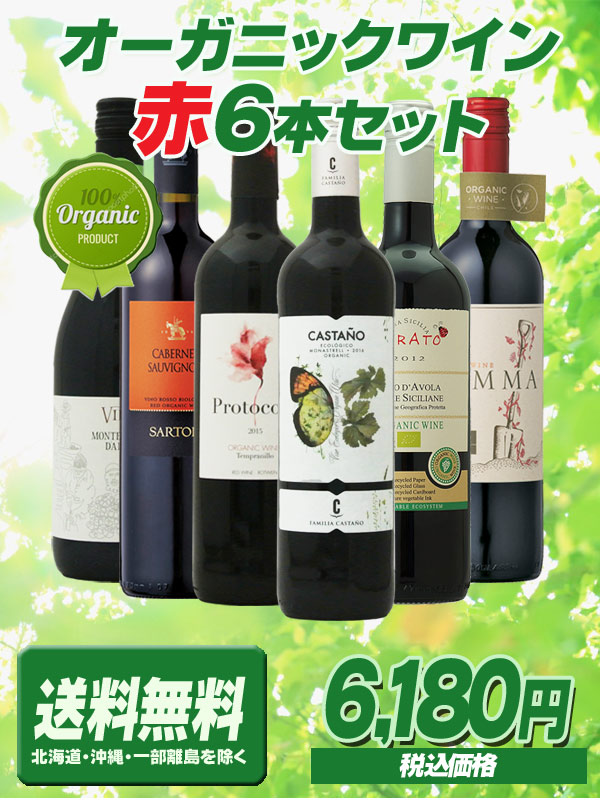 オーガニックワイン赤６本　【赤ワインセット】