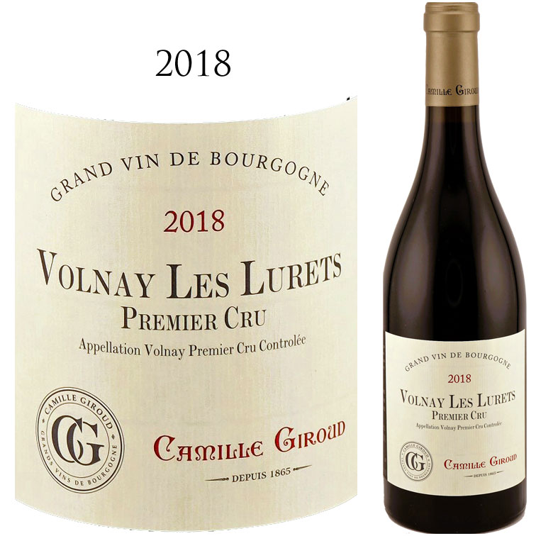 ヴォルネイ プルミエ クリュ レ リュレ [2018] カミーユ ジルー Volnay 1er Cru Les Lurets Camille GIROUD 750ml 1級畑 ブルゴーニュ ピノ ノワール コルギン 10,296円