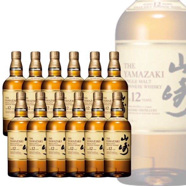 山崎12年 【1本あたり23800円！】シングルモルト 700ml 43度 箱なし ウイスキー 12本セット 送料無料｜WINEshop.8店