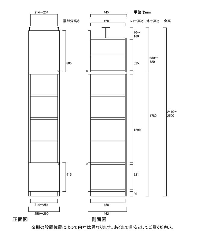 雑誌本棚 天井つっぱり隙間収納 壁面活用収納 S2 フィギュア ビデオ