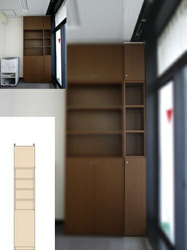 木製本棚 集会所天井つっぱり隙間収納 ファイル書棚 G3 【オーダー書庫】アメニティ DVD収納に 天井つっぱり隙間収納 耐荷重収納 奥行31cm高さ226～235cm幅25～29cm タフ棚板（厚さ2.5cm） 耐震対策書棚 本棚 幅 28 cm 寸法 指定