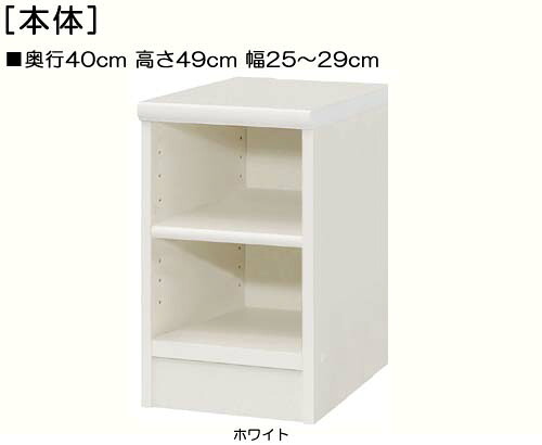 本箱 高さ４９ｃｍ幅２５～２９ｃｍ奥行４０ｃｍ 書類本棚 屋根裏部屋収納 幅1cm単位でオーダー 標準棚板家具 本箱 収納棚 幅 28 cm サイズ 注文