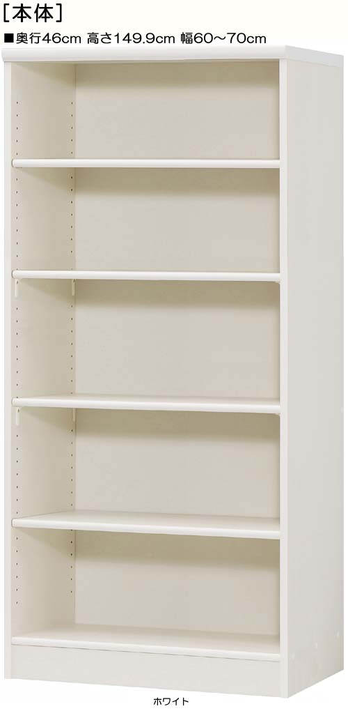 オーダー壁面収納 高さ１４９．９ｃｍ幅６０～７０ｃｍ奥行４６ｃｍ 雑誌ラック ロビー棚 幅1cm単位でオーダー 標準棚板ボード オーダー壁面収納 本棚 幅 60 cm 寸法 指定