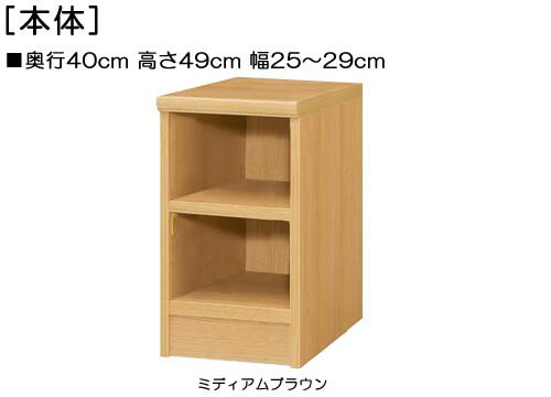 頑丈本箱 高さ４９ｃｍ幅２５～２９ｃｍ奥行４０ｃｍ厚棚板（棚板厚み2.5cm） CDラック 客間棚 幅1cm単位でオーダー 厚棚板ボード 頑丈本箱 整理棚 幅 26 cm 横幅 注文