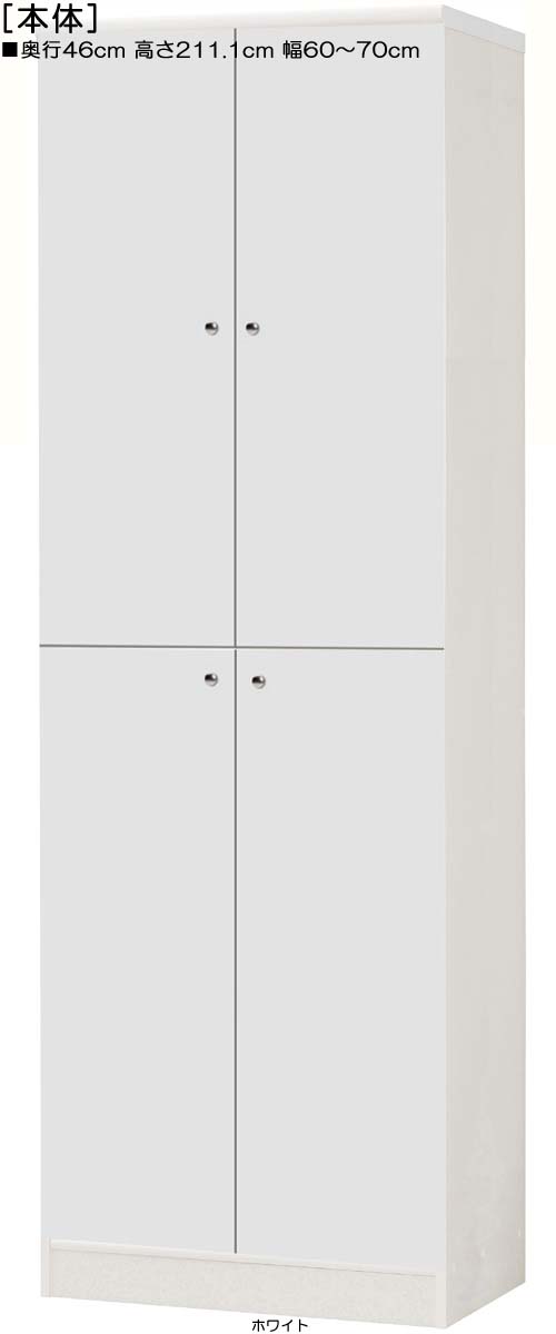全面扉壁面収納 高さ２１１．１ｃｍ幅６０～７０ｃｍ奥行４６ｃｍ 上下共両開き 全面扉付洗面所ラック 本棚 幅 64 cm 寸法 指定