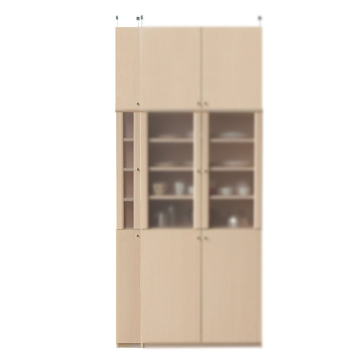楽天市場】半透明扉付木製キッチン家具高さ２４１～２５０ｃｍ幅１５ 