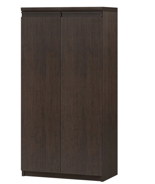 フラット扉全面扉付木製チェスト 高さ117cm幅45~59cm奥行40cm 両開き フラット扉付オフィス収納 本棚 幅 47 cm 寸法 指定|eモノショップ