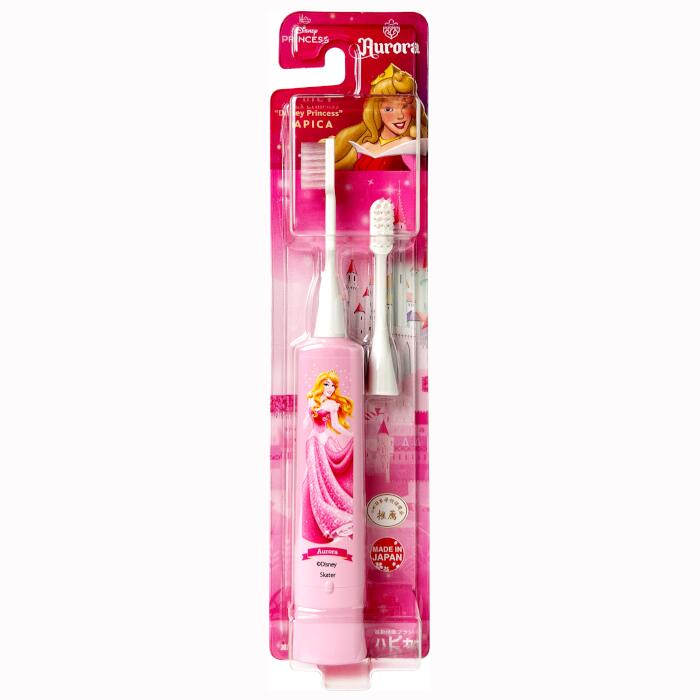 ミニマム DBC-5PAR ディズニープリンセスハピカ オーロラ姫 電動付き歯ブラシ 日本製 電動歯ブラシ 替えブラシ付 こども やわらかめ コンパクトヘッド 乾電池式 可愛い ディズニー キャラクター Disney 眠れる森の美女 歯ブラシ 歯磨き 歯周病対策 虫歯予防 デンタルケア画像