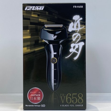 希少 Izumi マクセルイズミ Fr V658uj 4枚刃 電気シェーバー メンズシェーバー 髭剃り ヒゲ剃り 匠の刃 日本製 Ac100 240v ツーリストモデル 海外仕様 本体丸洗い Ipx7 深剃りシリーズ ナローシェイブモード 往復式 電池長持ち 人気no 1 本体 Collezionec2ph Com