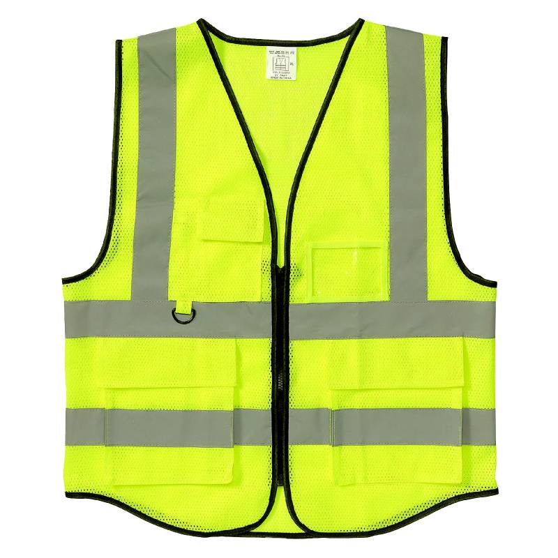 楽天市場】安全反射ベスト 蛍光イエロー 警備 警備員 工事 交通整備