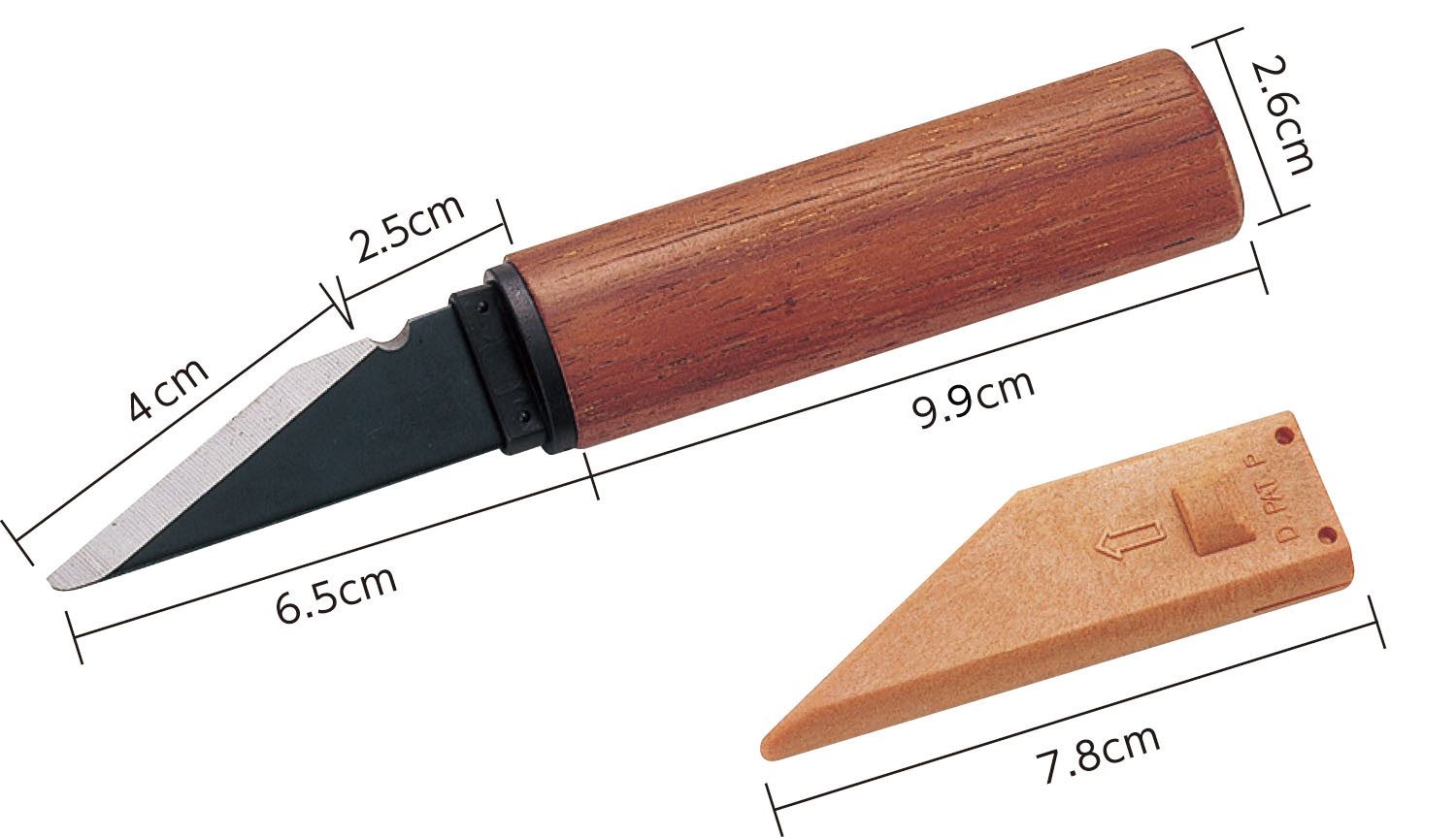 楽天市場】茶ｻﾔ小刀 B・全鋼 右用 ナイフ 画材 工作 図工 美術 自由