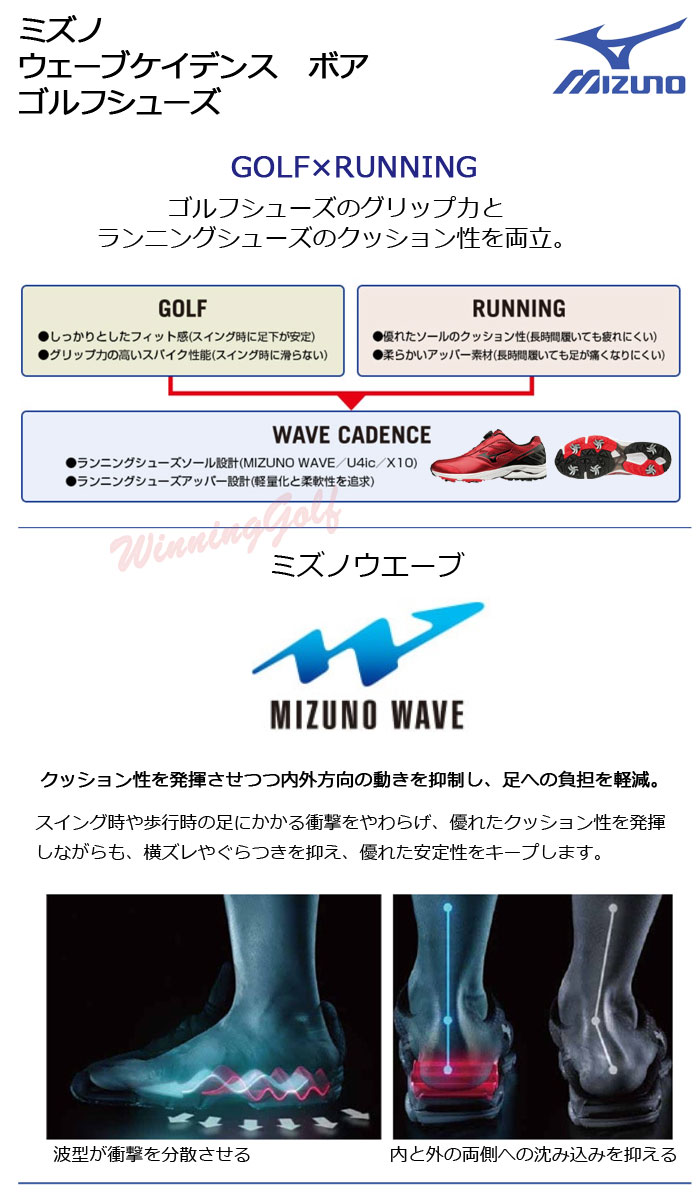 楽天市場 ミズノ ウェーブケイデンス 51gm1870 ゴルフシューズ 軽量 防水 Eee Wave Cadence Mizuno ゴルフ セール価格 ウイニングゴルフ