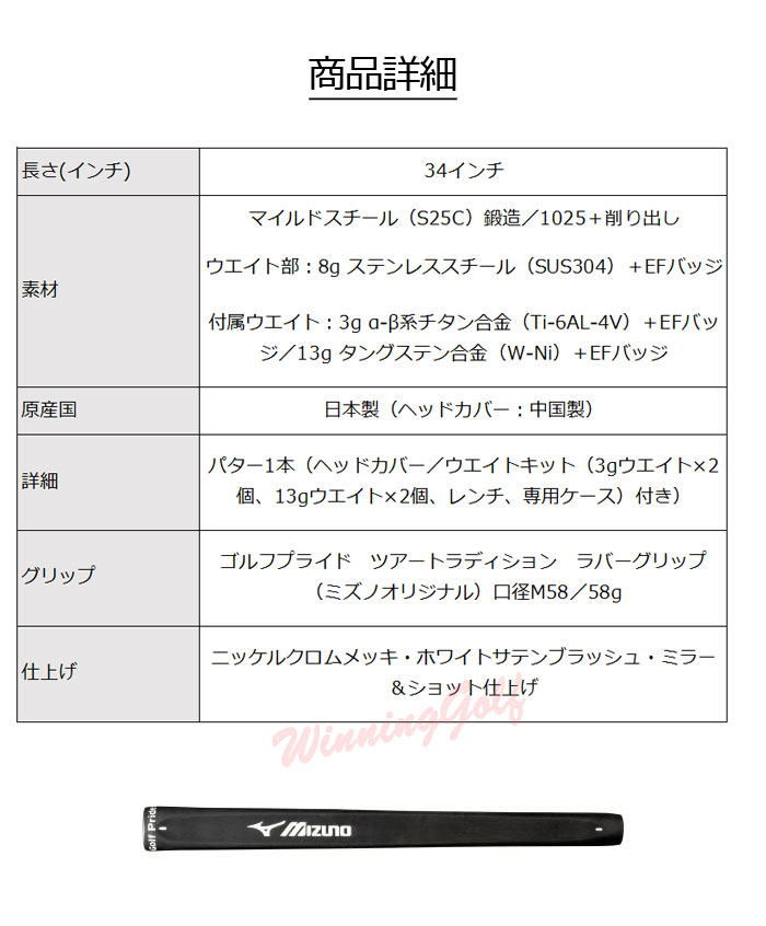 楽天市場 ミズノ M Craft パター No 5 5kjsp81105 ホワイトサテン仕上げ 軟鉄削り出しパター Mizuno エムクラフト ウイニングゴルフ