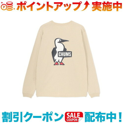クーポン配布中☆(CHUMS)チャムス ブービーロゴ ロングスリーブTシャツ (Greige)
