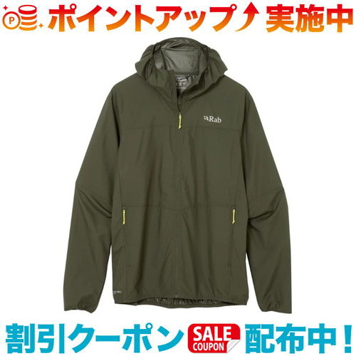 クーポン配布中☆(Rab)ラブ ウィンドギャザーフーディー (Army)|ウィンズショップ