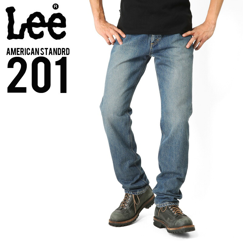 クーポンで15%OFF★Lee リー AMERICAN STANDARD 201 ストレートデニムジーンズ 濃色ブルー(194)《WIP03》【T】