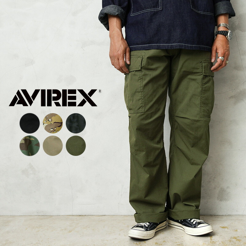 【最短即日発送】カーゴパンツ メンズ / AVIREX アビレックス 6176084 COTTON RIPSTOP ファティーグパンツ 【クーポン対象外】【78339100013】【T】|ミリタリーWAIPER 店