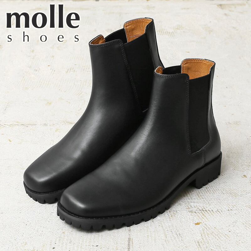 【最短即日発送】★molle shoes モールシューズ MLS210301-10 SQUARE TOE SIDE GORE BOOTS スクエアトゥ サイドゴア ブーツ【T】【クーポン対象外】｜レザーシューズ 革靴 メンズ レディース 本革 シンプル ビブラムソール Vibram｜ミリタリーWAIPER 店
