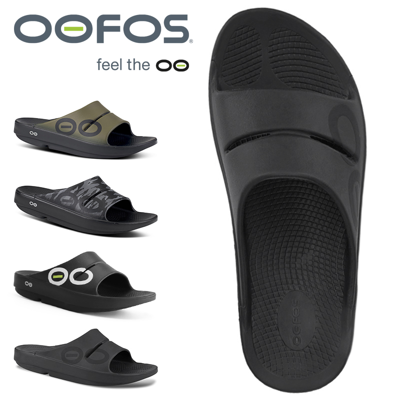 OOFOS OOahh サンダル ブラック M10/W12 リカバリーサンダル 並行輸入品】 リカバリーサンダル ウーフォス スポーツサンダル