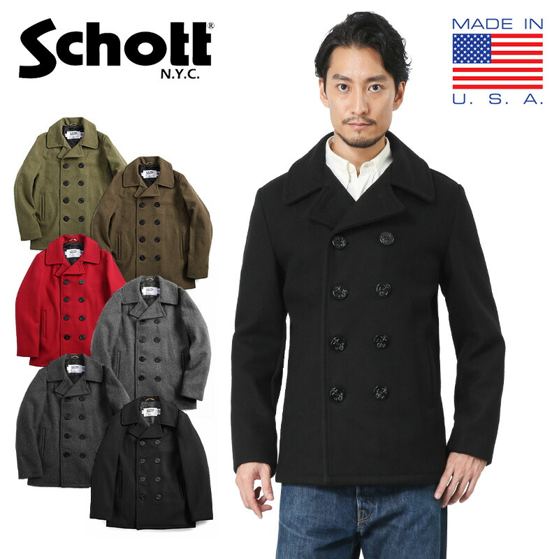 最も優遇 ポイント10倍 10月中旬頃入荷予定 Schott ショット 7118 753us 日本別注 24oz スリムフィットピーコート クーポン対象外 T メンズ Pコート ウールコート アウター ジャケット ダブル カジュアル アメカジ ブランド おしゃれ 大きいサイズ 夏 新作